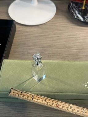 Silver Floral Cluster Ring with Clear Stones adjustable band